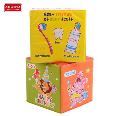China Cube Design Intelligence Cubes Cartoon Model Sponge Baby Age Blocks Soft Baby Toy With Built In Bell for sale