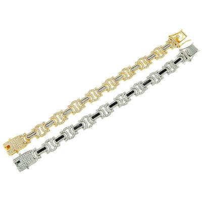 China 2022 New Hiphop Style Hip Hop Iced Out Chain With Full Alloy Diamond 13mm Width Geometry Chain Necklace for sale