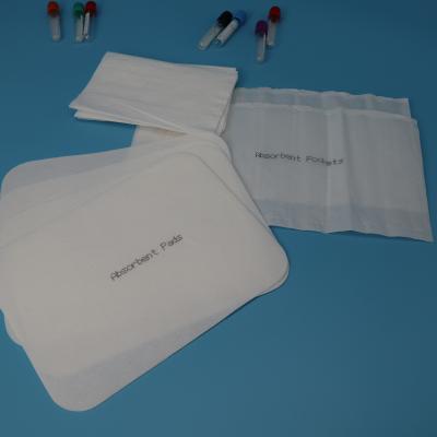 China 65 Mm X 70 Mm White Absorbent Pads For Laboratory Testing Or Leakage From Small Medical Device for sale