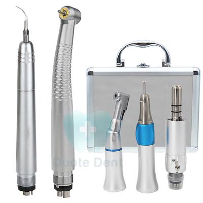 China Dental Clinic Dental 5 LED High Speed Handpiece & Low Speed External Water Handpiece Set & Air Scaler Dental Student Handpiece Kit for sale