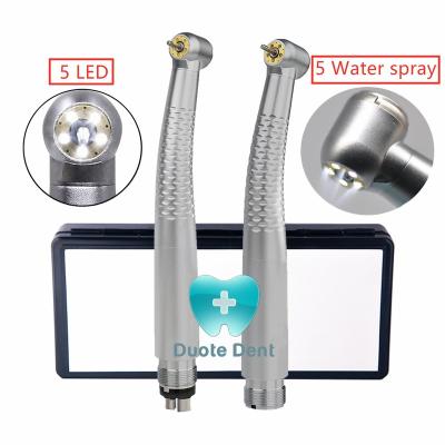 China 5-LED Metal Air Turbine Shadowless High Speed Dental Polishing Kits LED Handpiece Whitening Tools for sale