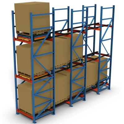 China Corrosion Protection Peterack Push Back Racking Manufacturer Customized Warehouse Storage Heavy Duty Rack Push Back Pallet Shelves for sale
