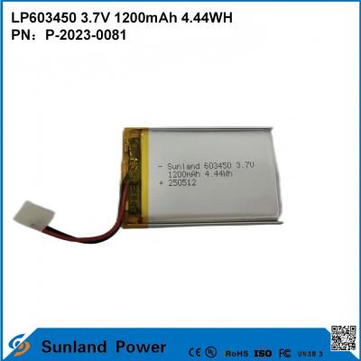 China GP603450 Célula para electrónica de consumo y aplicaciones médicas 1200mAh 3.7V UL & UN38.3 Certificado en stock y personalizable en venta