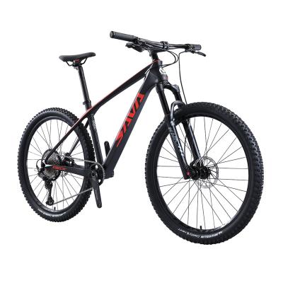 China SAVA Carbon Fiber MTB Continental Steel Bicycle 12 Speed Platform 6.1 Disc Brake Fashion 27.5*2.0 Carbon Fiber Mountain Bike Men er for sale