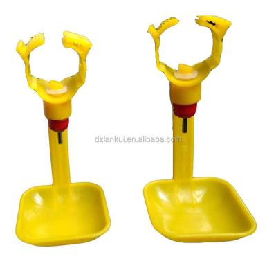 China Farms Yellow Plastic Chicken Drinker Cup Broiler Nipple Drinker With Drip Cup for sale