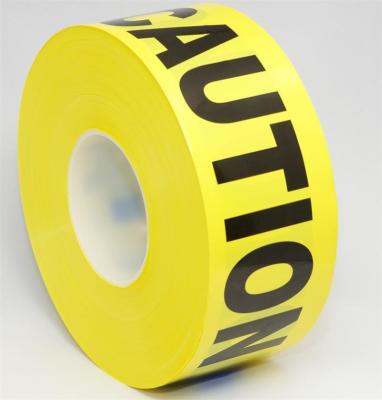 China Non-adheive Logo Printed Caution Tape PE Yellow Roll Warning Tape for sale