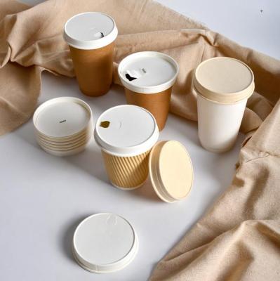China 90mm Milk Tea Coffee Paper Cup Leakproof Lid Drink Tea Cup Cover Wholesale Non-Refillable Yogurt Cup for sale