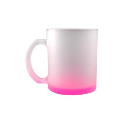 China Sustainable Classic 11oz Sublimation Frosted Glass Mug With Bottom Color for sale