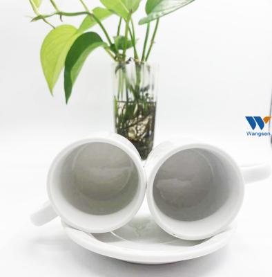 China Sustainable 2oz Sublimation Tea Cup Set With Saucer 6 Sets / Box for sale