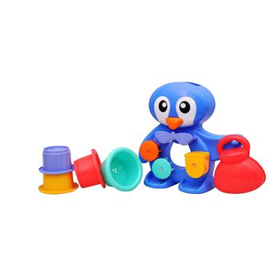 China Baby Toy Stack and Play Penguin Bath Toys 2 in 1 Baby Bath Toys Funny Play Toys for Kids for sale