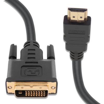 China Pigtail Cable DVI COMPUTER HDMI to Full Support 1080P Bi-Directional Nylon Male DVI-D to Male High Speed HDMI Adapter Cable Gold Plated for sale
