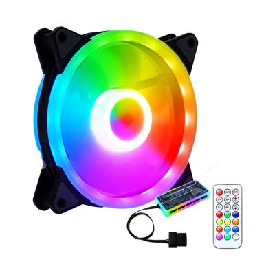 China Quiet Design And Colorful LED Light Famous Manufacturer With Remote Control Speed Adjustable PC Case Fans CPU Fan 120mm Computer Cases RGB Fan for sale