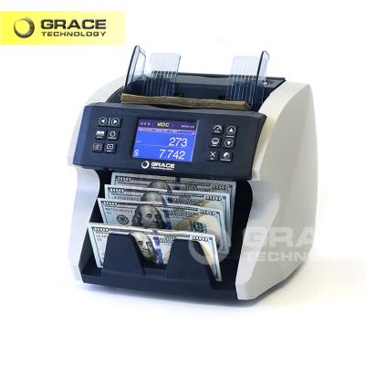 China Mixed Currencies Rate Counting 2 Cis Money Counter Cash Counting Equipment High Speed Bill Counter With Counterfeit Detection for sale