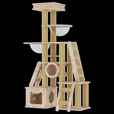 China Plant Viable Vertical Scratching Post Pet Toy Import Sisal Cat Scratcher Large Cat Tree Climbing Wooden Frame for sale