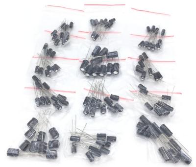China 1set 120pcs 12 Pack 0.22UF-470UF Aluminum Electrolytic Capacitor Assortment Kit Values 0.22UF-470UF for sale