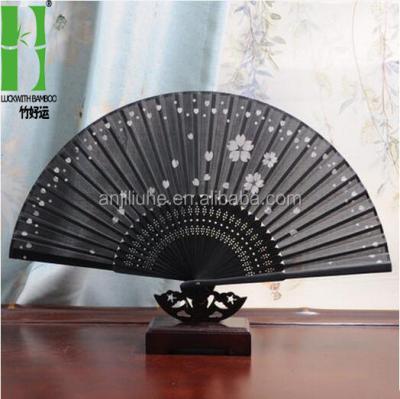 China Japan Japanese Silk Hand Held Fans For Wedding With Flower for sale