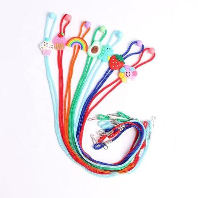 China Lovely 2021 Newest Various Colors Lanyard Adjustable Lanyards Silicone Cartoon Facemask Wholesale Ear Extension Straps For Kids for sale
