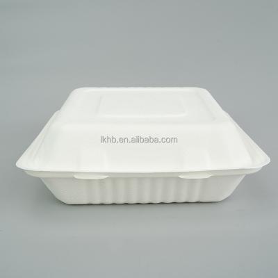 China Biodegradable Sandwich Togo Container Bento Lunch Box Microwavable Greaseproof Bagasse Biodegradable Take Out Food Wrapping Paper Folders for sale