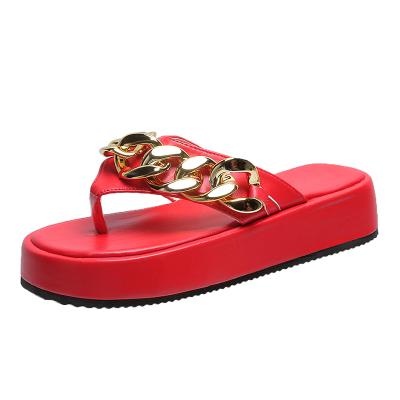 China Fashion Trend Best Values Summer Wholesale Fashion Slippers Quality Travel Beach Red Women Flip Flops for sale