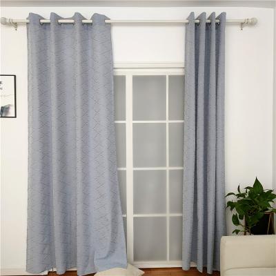 China Blackout Factory Simple Polyester Bedroom New Direct And Modern Customizable 100% Blue Curtains Drapes for sale