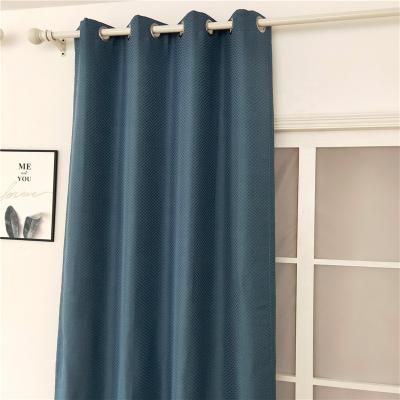 China Blackout Curtains Dark Blue Finished Solid Color Designer Blackout Wide Drapes Modern Curtains Blackout Living Room Bedroom Sheer for sale