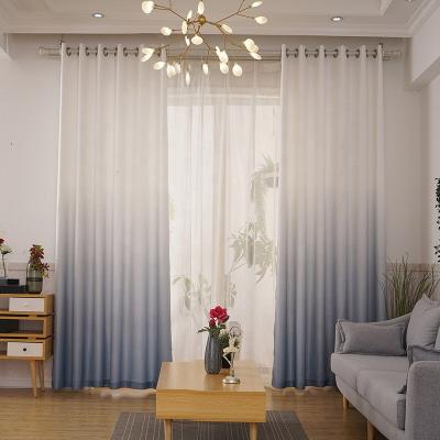China Fashion Rainbow Tulle Cortinas Blackout Comedor Blackout Curtains Living Room Gradient Ombre Printing Sheer Fiber Curtain for sale