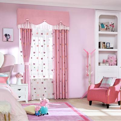China Blackout Curtain for Kids Bedroom Cutains Exquisite and Cute Curtains for Baby Living Room Pink Jacquard Curtain for sale