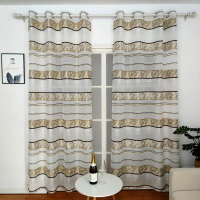 China High Quality Custom Blackout Brown Cozy Clover Striped Curtains For Bedroom for sale