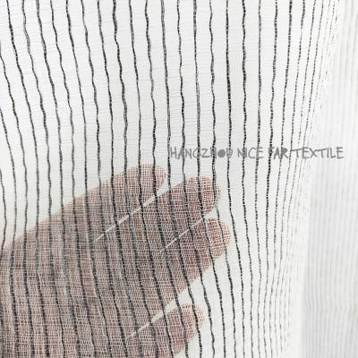 China Blackout Decor Gray Striped Voile Upholstery Soft Cloth Curtain Fabrics Home Window Curtains for sale