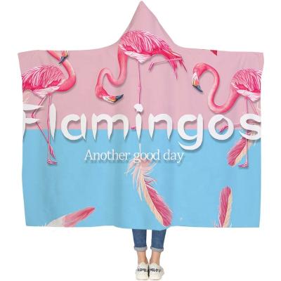 China Wholesale PORTABLE High Quality Portable Hooded Sherpa Polyester Plush Multifunctional Blanket Blanket for sale