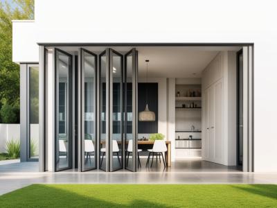 China Anodizante Bifold de vidrio plegable Ventanas de reducción de ruido a prueba de viento en venta
