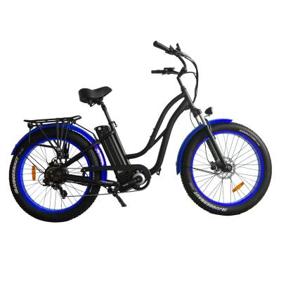 China Aluminum Alloy 26 Inch 7 Speed Fat Tire E Cruiser Bikes For Woman for sale