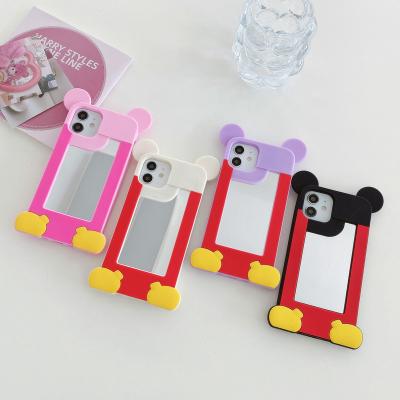 China Apple 12pro 13 Makeup Mirror Shockproof Mirror For iphone6 7plus Soft Silicone For Mickey Mouse Cell Phone Case 14max for sale