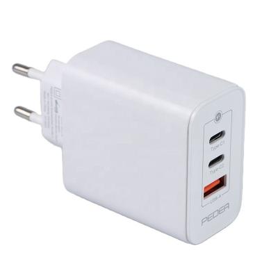 China High Speed Charging New Arrival EU Plug Fast Charging PD 3.0 65W Gan Charger USB Type C Travel Charger 3 Ports Quick Charger PD Wall Charger For Laptop for sale