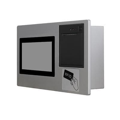 China 7 Inch 1024*600 J1900 2G+32G WIFI Industrial Capacitive Touch With RFID And Printer Module Panel PC For Restaurant Supermarket Self Service for sale