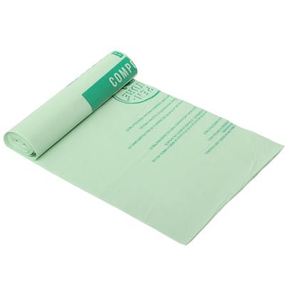 China Wholesale 100% Biodegradable Custom Garbage Bag Roll Garbage Manufacturer Green Flat Bottom Plastic Bag for sale