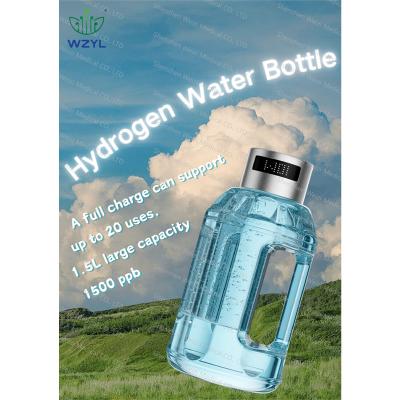 China Portable Rechargeable H2 Hydrogen Water Bottle SPE 1.5L Large Capacity for sale