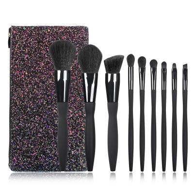 China Fisman Makeup Brush Set 9pcs Fan Brush 3 Color Cosmetic Brush Kit Customize Private Label Brush Set for sale