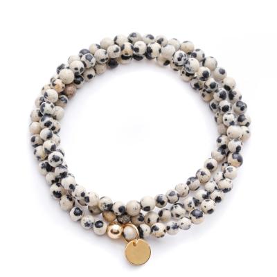China Name CLASSIC Logo Jasper Bead Strands Round PaleGoldenrod Custom Loose Gemstone Beads Bracelet for sale