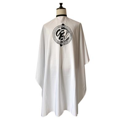 China Custom Logo Waterproof White Barber Cape Barber Cape Hairdresser Custom Most Popular Hair Cutting Cape for sale