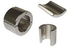 China Customized Various Dimensions Strong Permanent N42 Neodymium Arc Magnet Motor Rotor for sale