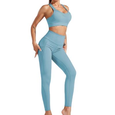 China Breathable Top And Fitness Legging Womens Gym Set Sport Wear Clothing for sale