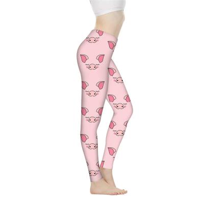 China Women Breathable Yoga Pants With Front Leg Reflective Logo Running Custom Printed Gaiters for sale