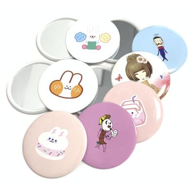 China Promotion Gift Lighted Single Cosmetic Mirror Small Round Mirror for sale