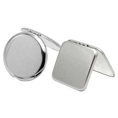 China Personalized Double Side Stainless Steel Makeup Square Mirror And Fold Out Portable Round Mirror for sale