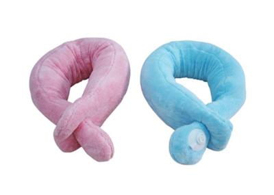 China Pink deep blue Coral Electric Massage Pillow fleece + latex Neck Pillow for sale