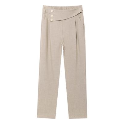 China Ladies Breathable Private Custom Casual Harem Pants Elastic Pleated High Waist Formal Pencil Pants for sale