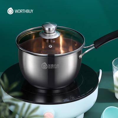 China WORTHBUY Universal Stainless Steel Viable Pot In A Pot Milk-Heating Pot With Handle And Lid Kitchen Tools for sale