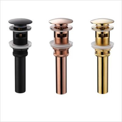 China Modern Rose Gold Spain With Overflow Brass Pop Up Basin Bathroom Click Slam Waste Drain Valve for sale