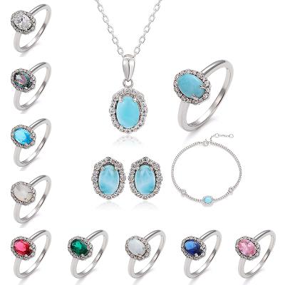 China TRENDY Gemstone Wedding Necklace Earrings Bracelet Sets Green Jewelry Set Green Stone Women For Gift for sale